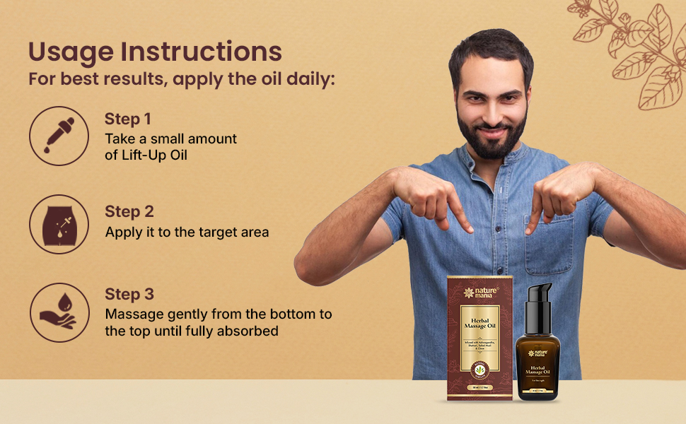 Nature's Maniaa Extra Lift-Up Massage Oil for Men - 50ml