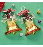 TIED RIBBONS Set of 2 Christmas Wreaths for Front Door Entrance Decoration Table Tree Wall Hanging Ornaments Xmas Artificial Pine Garland - Christmas Decorations Items for Home Office