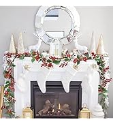 TIED RIBBONS Set of 2 Christmas Wreaths for Front Door Entrance Decoration Table Tree Wall Hanging Ornaments Xmas Artificial Pine Garland - Christmas Decorations Items for Home Office
