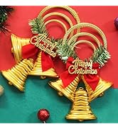 TIED RIBBONS Set of 2 Christmas Wreaths for Front Door Entrance Decoration Table Tree Wall Hanging Ornaments Xmas Artificial Pine Garland - Christmas Decorations Items for Home Office