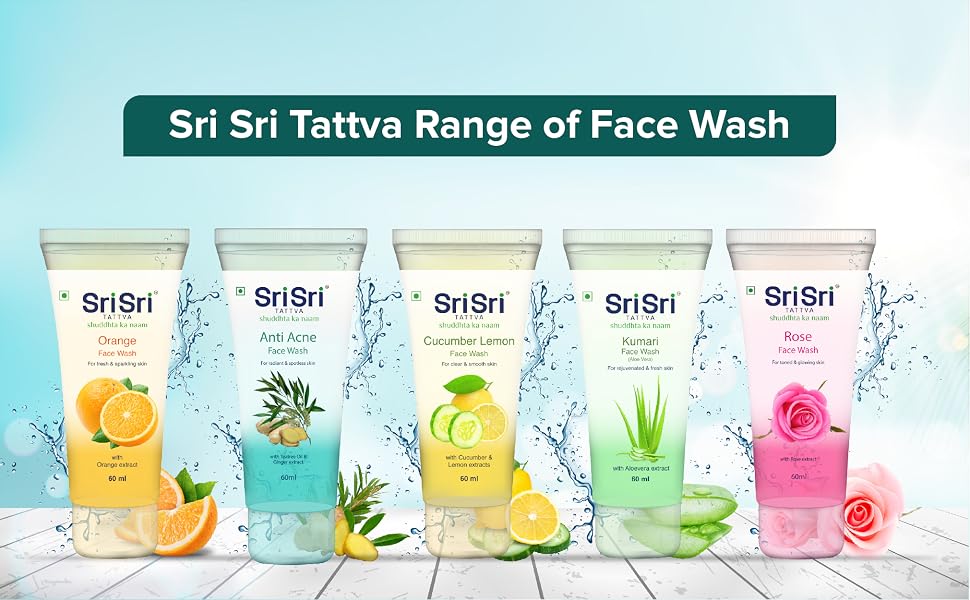 Sri Sri TATTVA shuddhta ka naam Sri Sri Tattva Anti Acne Face Wash (60Ml, Pack Of 4) - Controls Oil, Prevents Acne, Purifies Skin