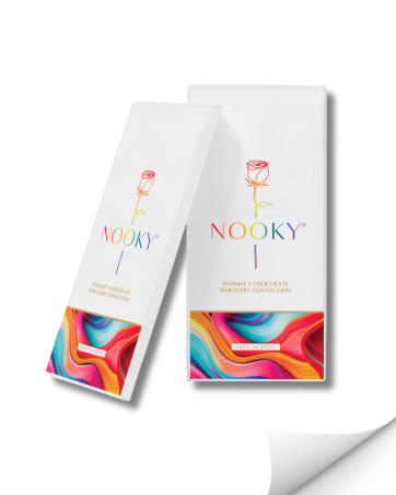 Nooky Mini Bites (20g) & Satin Blindfold with 1 Handcuff (3-in-1) Combo | 2 Dark Chocolates per Pack | FREE Saucy Scratch Card | Vegan, Gluten-Free Treat | Ideal Gift for Couples, Men & Women