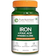 Pure Nutrition Papaya Leaf & Fruit Extract, 60 Veg Tablets | With Vitamin C & Iron for Platelet Count, Dengue Relief, Immunity Boost & Better Digestion