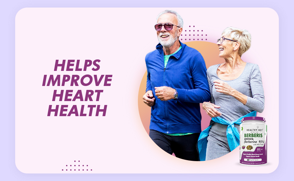 HealthyHey Berberis - Berberine 95% with milk Thistle - Support Weight Management & Healthy Glucose Levels Supplements - 750 mg Veg. 60 Capsules