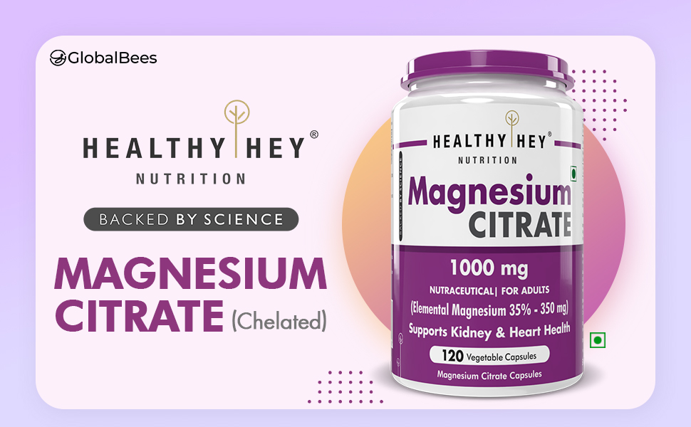 HealthyHey Nutrition Magnesium Citrate-120 Vegetable Capsules