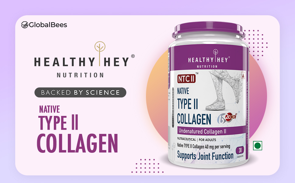 HealthyHey Nutrition NTC II Type 2 Collagen, Supports Cartilage and Joints, Pack of 30 Capsules