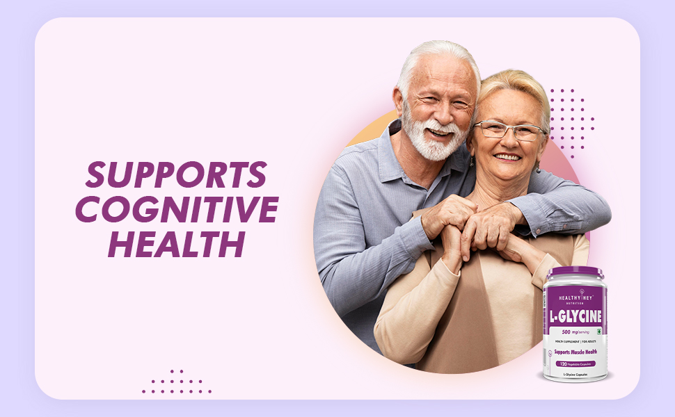 HealthyHey Nutrition L- Glycine - 500 mg - Support Brain and Sleep Health - 120 Veg. Capsules
