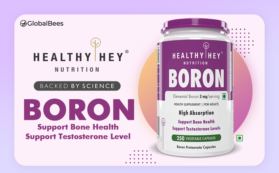 HealthyHey Nutrition Boron Advanced Chelated - 250 Veggie Capsules - Gluten Free, Non-GMO