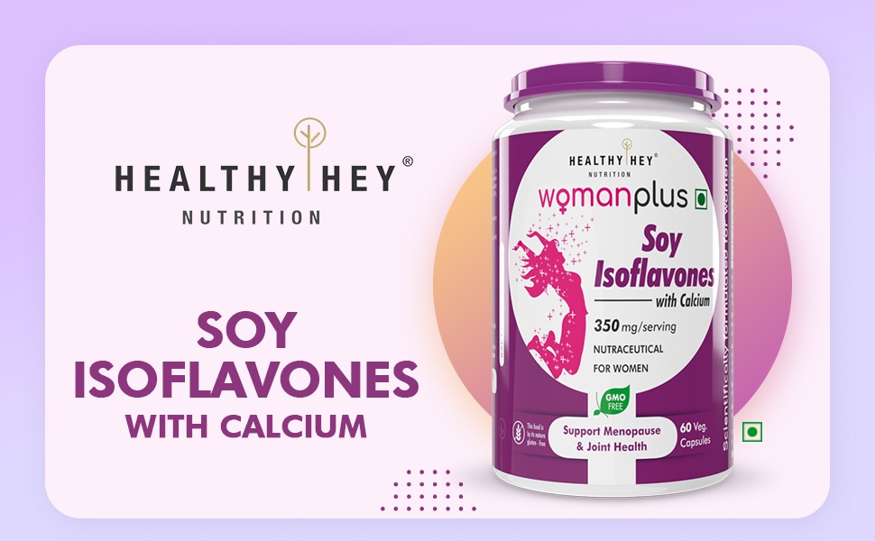 HealthyHey Nutrition Woman Plus Soy Isoflavones with Calcium - 60 Vegetable Capsules