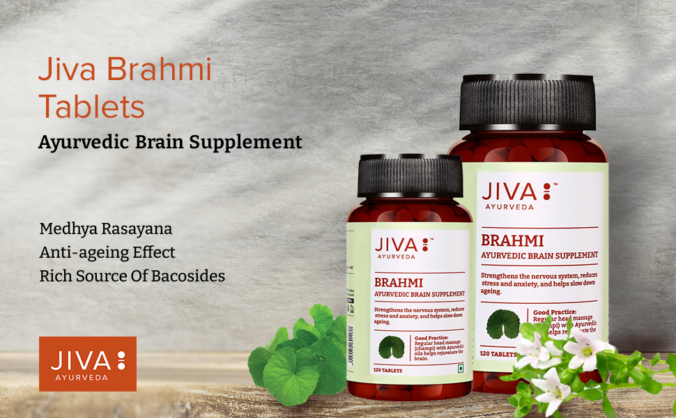 Jiva Brahmi Tablet 500mg 240 Tablets | Mind Wellness Strengthens Nervous System - 120 Tablet (Pack of 2)