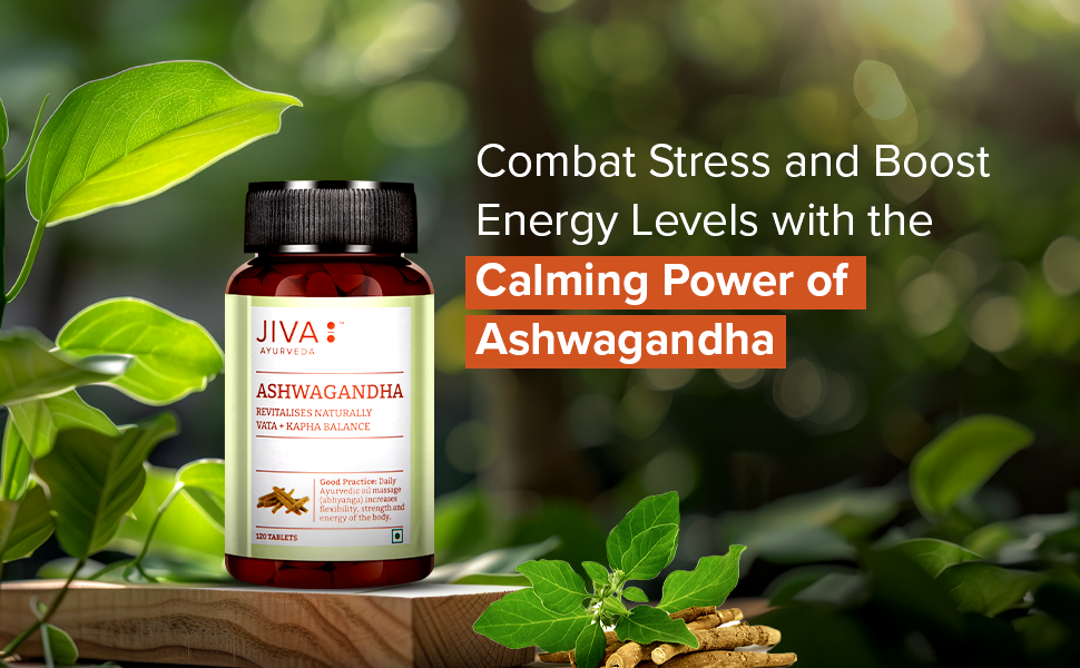 Jiva Ashwagandha Tablets 500mg | Pure Herbs Used | 100% Pure & Natural - 120 Tablet In Each (Pack of 2)