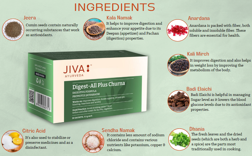 Jiva Digestall Churan - 30 Sachets (Pack of 2) | Good digestive system | 100% Pure & Natural