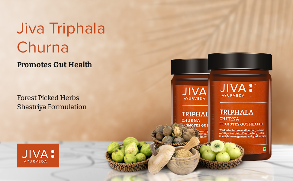 Jiva Triphala Churna (100 x 3) 300g | Ayurvedic Triphala Powder with Amla, Harad & Baheda | Improves Digestion, Colon Cleanse, Gut Health, Immunity | Natural Detox | Contains Bioactive & Antioxidants
