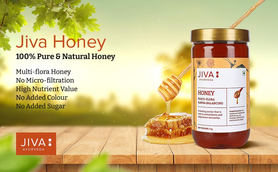 Jiva Ayurveda Multi flora Honey - 1kg (Pack of 2) | 100% Pure with No Sugar Adulteration Boosts Immunity and Strength | Heals Wound | Helps in Weight Management