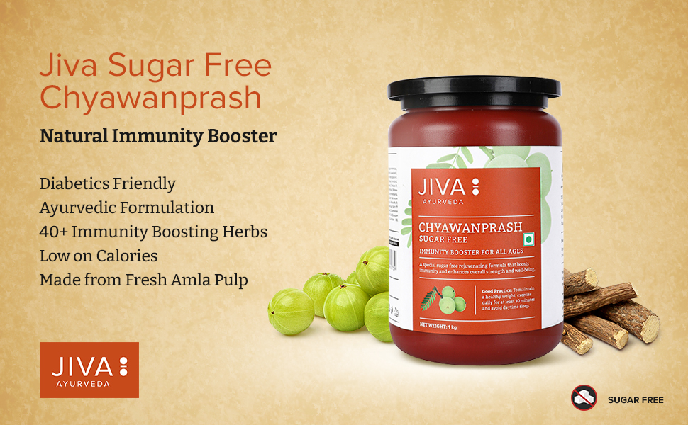 Jiva Sugar Free Chyawanprash | 500gm (Pack of 1) | 100% Pure & Natural | Rich in Vitamin-C No Added Sugar | Natural Rejuvenate & Immunity Booster