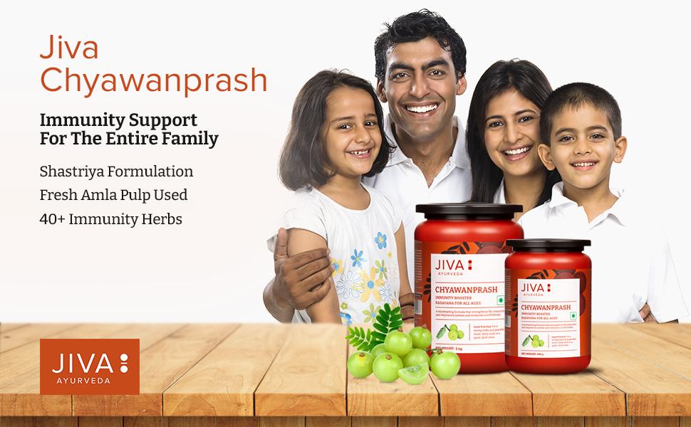 Jiva Chyawanprash - 500gm (Pack of 1) | Shastriya Formulation | 40+ Pure And Fresh Herbs Used | Boosts Immunity | Enriched with Antioxidants