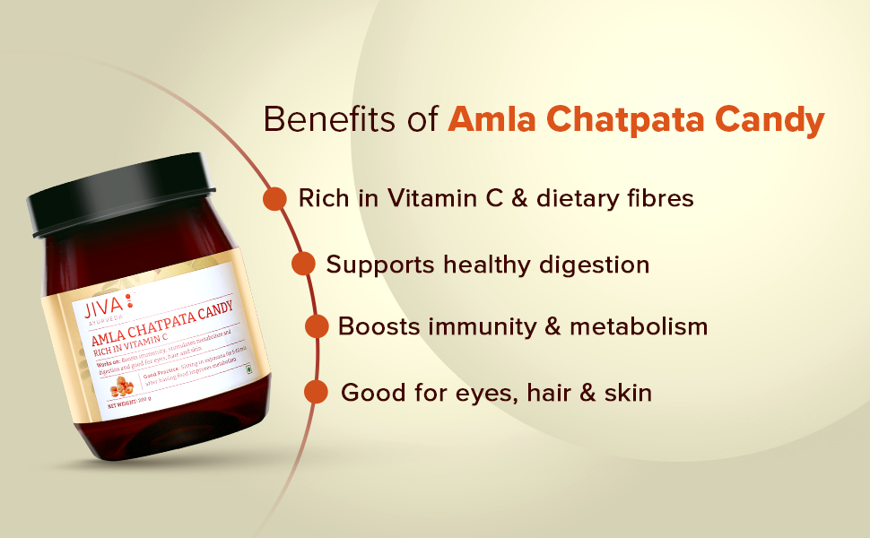 Jiva Amla Chatpata Candy 400gm | Rich In Dietary Fibres & Vitamin C, Boosts Immunity, Supports Healthy Digestion (Pack Of 2)