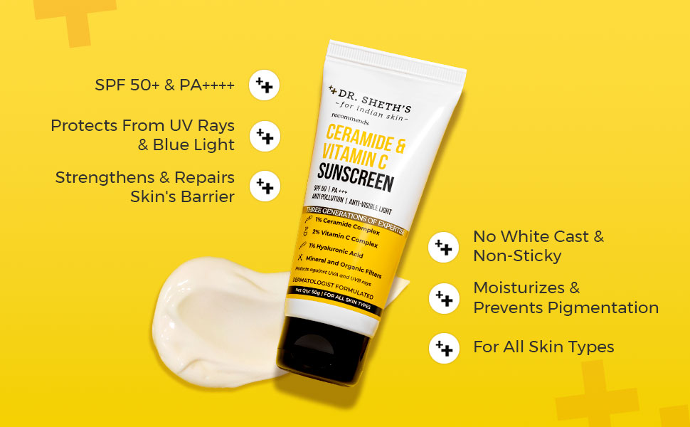 Dr. Sheth's Glow & Sun Protect Duo | Lightweight Sunscreen & Oil-Free Moisturizer Combo | Nourished & Protected Skin | For Normal to Combination Skin | For Men & Women | 50 g x 2