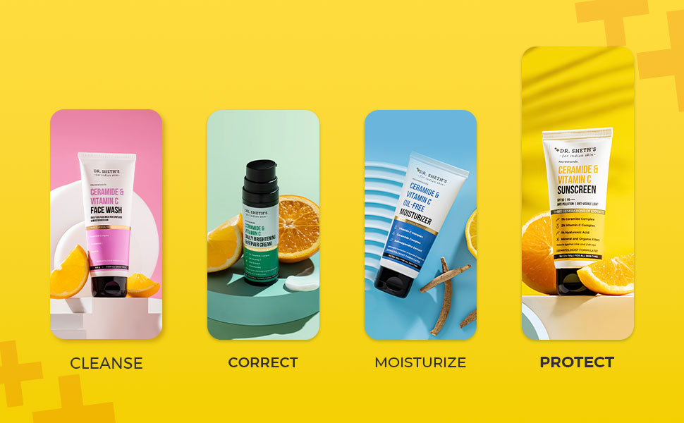 Dr. Sheth's Glow & Sun Protect Duo | Lightweight Sunscreen & Oil-Free Moisturizer Combo | Nourished & Protected Skin | For Normal to Combination Skin | For Men & Women | 50 g x 2