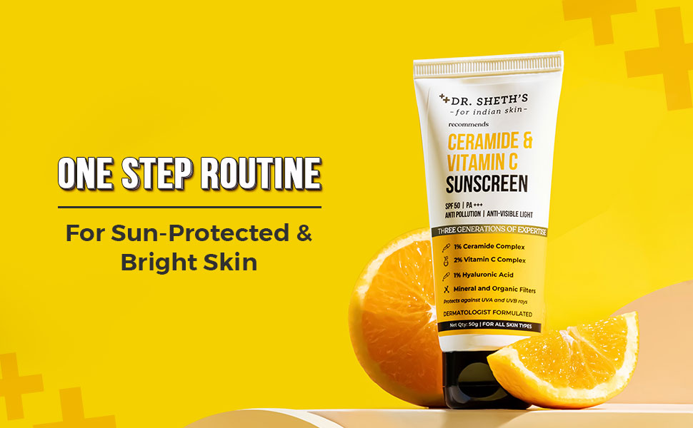 Dr. Sheth's Glow & Sun Protect Duo | Lightweight Sunscreen & Oil-Free Moisturizer Combo | Nourished & Protected Skin | For Normal to Combination Skin | For Men & Women | 50 g x 2