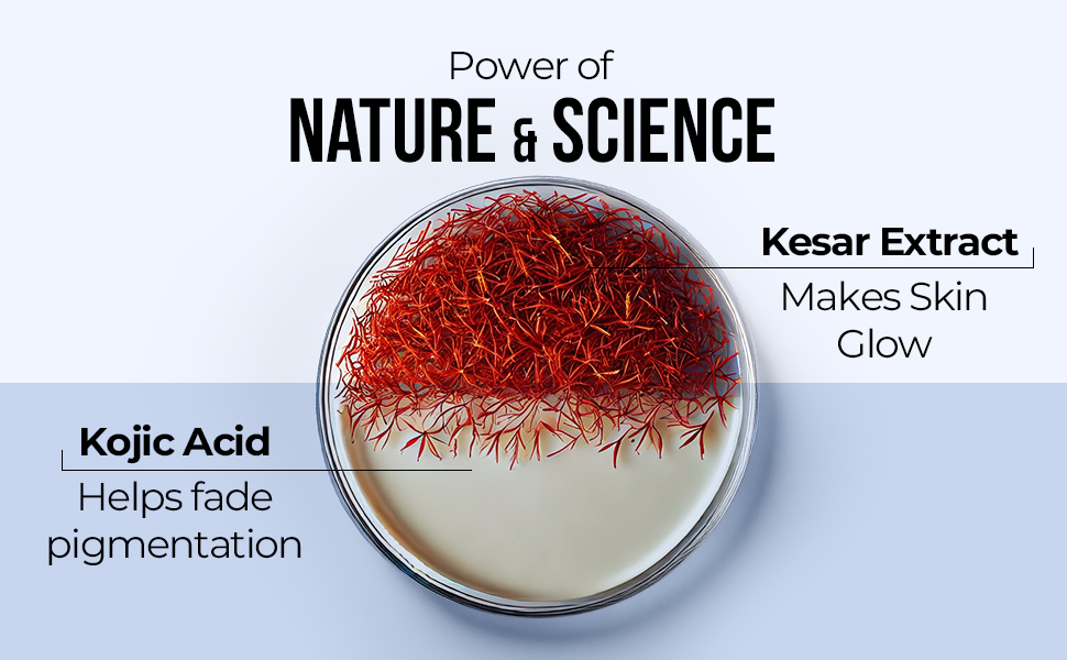 Dr. Sheth's Kesar & Kojic Acid Oil-Free Moisturizer | Lightweight Gel Cream Texture | Brightening & Hydrating | Fades pigmentation | For Men & Women | 50 g