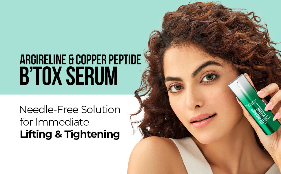 Dr. Sheth's Argireline® Peptide & Copper Peptide B'tox Serum - 30 ml | 5% Argireline, 3% Matrixyl, 300 ppm Copper Peptide | Advanced Needle-Free Anti-Aging Solution | Treats Fine Lines & Wrinkles