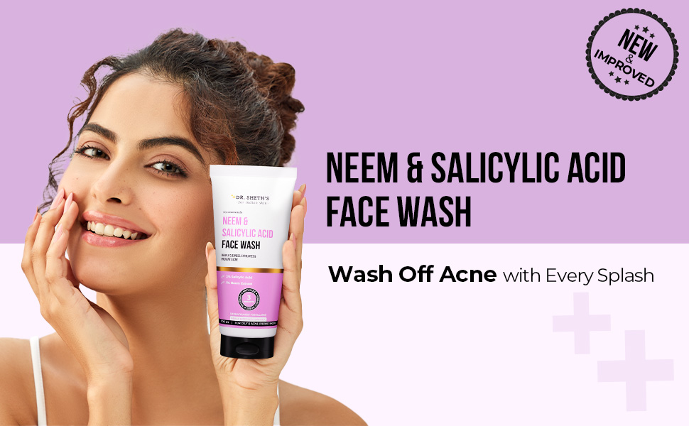 Dr. Sheth's Neem & 2% Salicylic Acid Face Wash | For Oily & Acne Prone Skin | With 1% Zinc PCA, Vitamin E, C & B5 | Deeply Cleanses | Exfoliates Skin | Prevents Acne | For Men & Women | 100ml