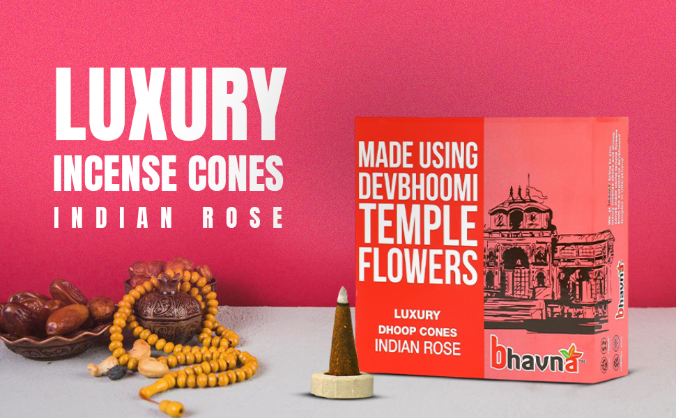PHOOL LUXURY INCENSE Ayodhya Incense Cones-Soumya Chandan Fragrance|Special Pooja Pack Flowers Offered At Ayodhya Temples|Pack Of 40 Dhoop Cones|No Charcoal&Chemical|Free Dhoop Stand Inside