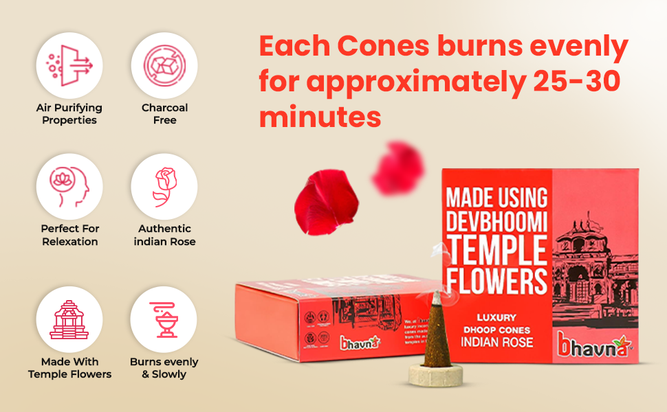PHOOL LUXURY INCENSE Ayodhya Incense Cones-Soumya Chandan Fragrance|Special Pooja Pack Flowers Offered At Ayodhya Temples|Pack Of 40 Dhoop Cones|No Charcoal&Chemical|Free Dhoop Stand Inside