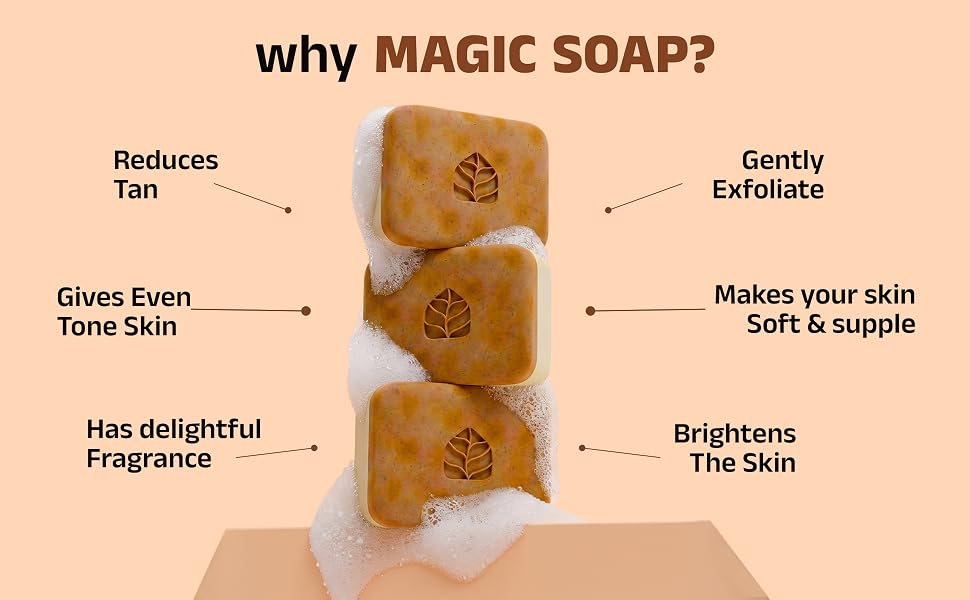 Ghar Soaps Sandalwood & Saffron Magic Soaps For Bath (100 Gms Pack Of 1) | Paraben Free | Chandan & Kesar Bath Soap | Handmade Soaps For Glowing | Skin Brightening Soap For Men & Women