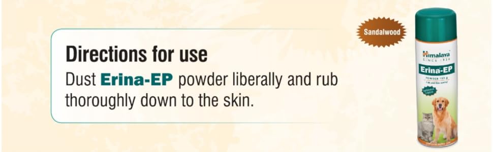 Himalaya Erina-EP Powder | 150 g | Tick & Flea Control for Dogs & Cats | With Neem & Eucalyptus for Skin Health & Hygiene