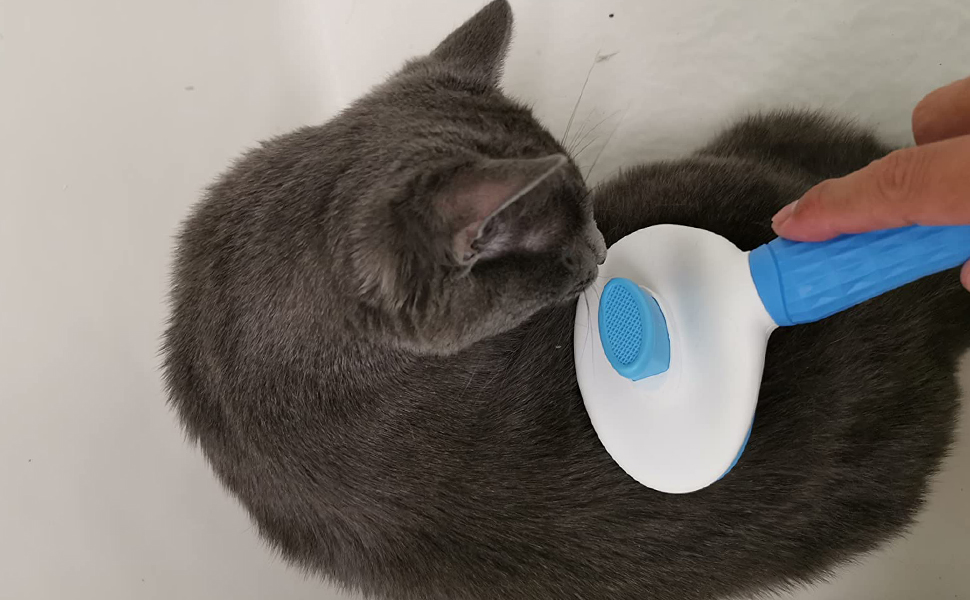 Depets Self Cleaning Slicker Brush, Pet Grooming Shedding Brush for Dogs and Cats - Easy to Remove Loose Undercoat, Pet Massaging Tool Suitable for Pets with Long or Short Hair Color May Vary