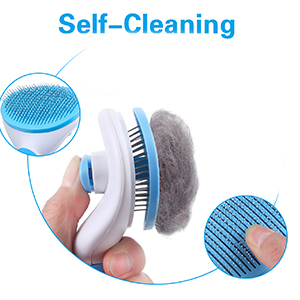 Depets Self Cleaning Slicker Brush, Pet Grooming Shedding Brush for Dogs and Cats - Easy to Remove Loose Undercoat, Pet Massaging Tool Suitable for Pets with Long or Short Hair Color May Vary