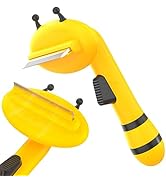 Flynovate Self Cleaning Dog Comb & Cat Comb - Pet Hair Remover Grooming Comb with Switch & PAIN - FREE Slickers | Deshedding Dog Brush & Cat Brush To Gently Massage The Pets with FREE Bath Brush