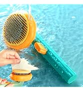 Flynovate Self Cleaning Dog Comb & Cat Comb - Pet Hair Remover Grooming Comb with Switch & PAIN - FREE Slickers | Deshedding Dog Brush & Cat Brush To Gently Massage The Pets with FREE Bath Brush
