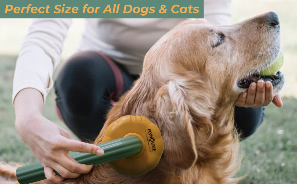 Flynovate Self Cleaning Dog Comb & Cat Comb - Pet Hair Remover Grooming Comb with Switch & PAIN - FREE Slickers | Deshedding Dog Brush & Cat Brush To Gently Massage The Pets with FREE Bath Brush