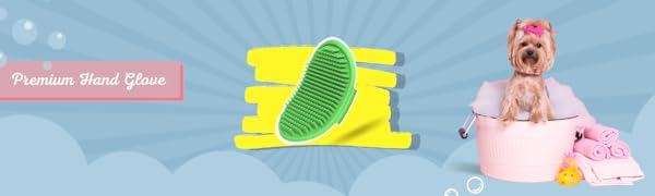 Foodie Puppies Pet Massage Rubber Bath Glove for Dogs, Cats, Rabbit, & Hamster | Grooming Shampoo Washing Soothing Bristles Hand Brush Comb - 1 Piece (Soothing Glove)