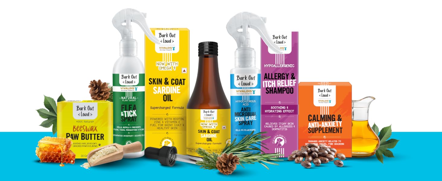 Bark Out Loud Antimicrobial Skin Spray for Pets | for Itching & Wounds | Sodium Hypochloride, Neem & Turmeric Extract | Safe Skin Care Spray for Dogs & Cats, Puppies & Kittens - (100 ml)