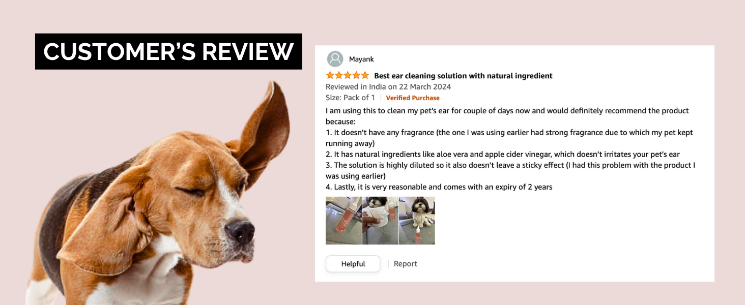 Moe Puppy Ear Care+ | Ear Cleaning Solution for Dogs and Cats | Prevents Infections, Soothes Itching, Removes Wax, Eliminates Ear Odour | Non-Irritating Dog Ear Cleanser | 100ml