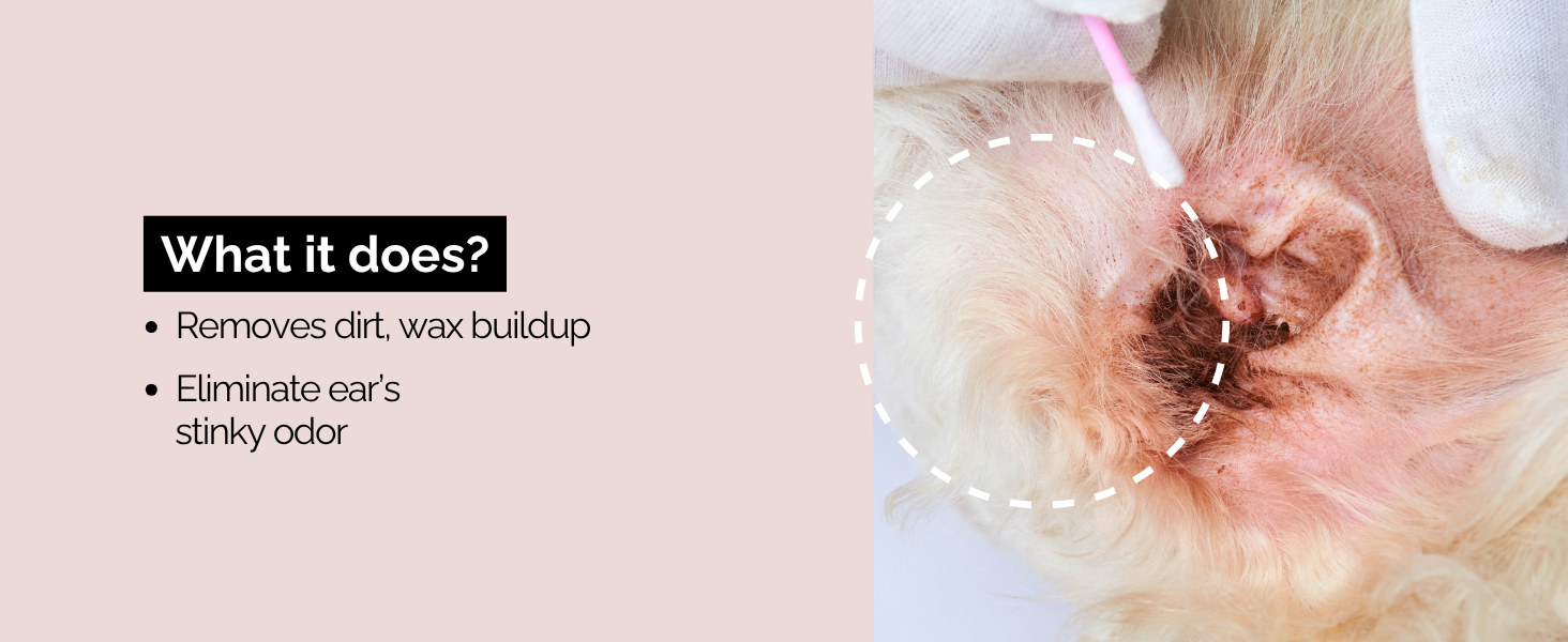 Moe Puppy Ear Care+ | Ear Cleaning Solution for Dogs and Cats | Prevents Infections, Soothes Itching, Removes Wax, Eliminates Ear Odour | Non-Irritating Dog Ear Cleanser | 100ml