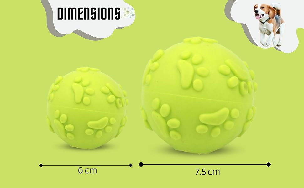 Foodie Puppies Latex Rubber Squeaky Dog Chew Ball Toy - (Claw Ball, Small) Durable and Safe Fetch Teething Dog Toy for Puppies and Small to Medium Dogs, Paw Design Helps to Clean Teeth (Diameter, 6cm)