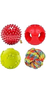 Foodie Puppies Latex Rubber Squeaky Dog Chew Ball Toy - (Claw Ball, Small) Durable and Safe Fetch Teething Dog Toy for Puppies and Small to Medium Dogs, Paw Design Helps to Clean Teeth (Diameter, 6cm)
