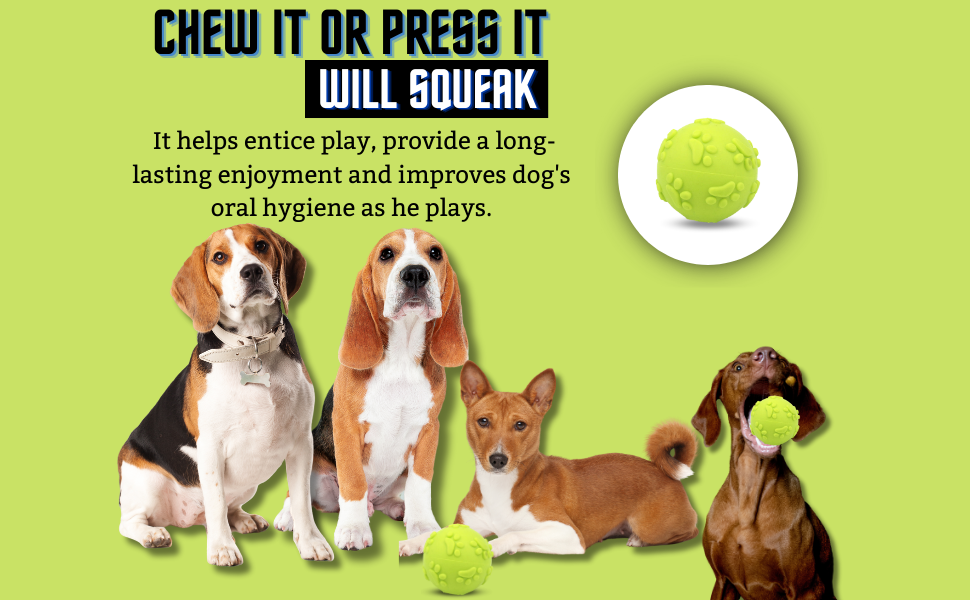 Foodie Puppies Latex Rubber Squeaky Dog Chew Ball Toy - (Claw Ball, Small) Durable and Safe Fetch Teething Dog Toy for Puppies and Small to Medium Dogs, Paw Design Helps to Clean Teeth (Diameter, 6cm)