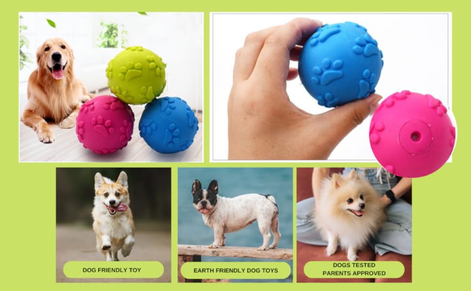 Foodie Puppies Latex Rubber Squeaky Dog Chew Ball Toy - (Claw Ball, Small) Durable and Safe Fetch Teething Dog Toy for Puppies and Small to Medium Dogs, Paw Design Helps to Clean Teeth (Diameter, 6cm)
