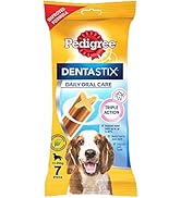 Pedigree Dentastix Oral Care Dog Treat, Adult Medium Breed (10-25 kg), 180 g, Recommended by Vets, Supports Gum Health, Reduces Risk of Gum diseases