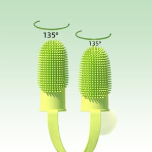 Inralimot Dog Toothbrush Cat Finger, Teeth Cleaning Set Soft Bristles for Easy Dental Care Toothbrush Suitable for Large to Small Dogs Cats and Small Pets Color: Pink or cyan,Manual, Adult