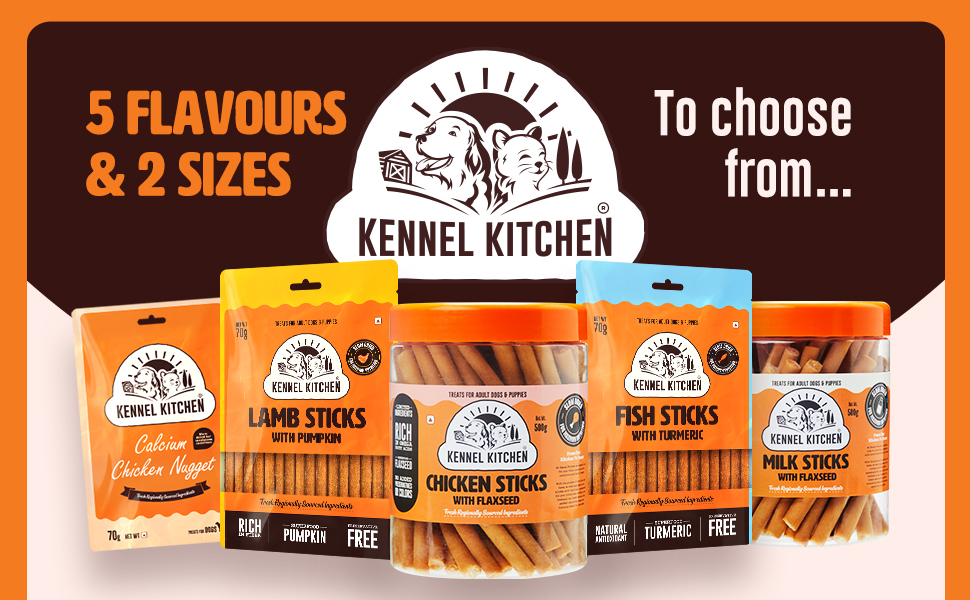 Kennel Kitchen Soft Baked Lamb with Pumpkin Sticks Treats for Dogs, 100g (Pack of 1) | Soft Dog Chew Sticks | Dog Treats for Adult Dogs and Puppies