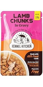 Kennel Kitchen Soft Baked Lamb with Pumpkin Sticks Treats for Dogs, 100g (Pack of 1) | Soft Dog Chew Sticks | Dog Treats for Adult Dogs and Puppies