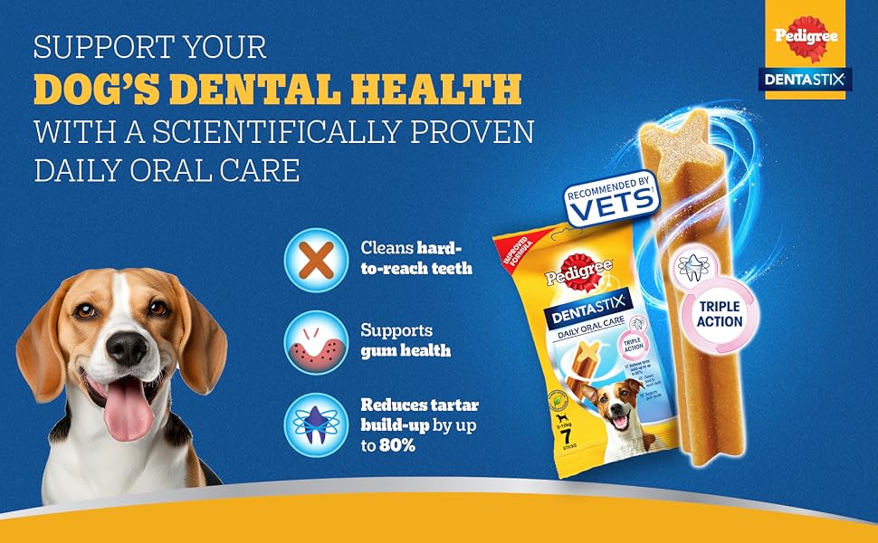 Pedigree Dentastix Oral Care Dog Treat, Adult Small Breed (5-10 kg), 440 g, Recommended by Vets, Supports Gum Health, Reduces Risk of Gum diseases