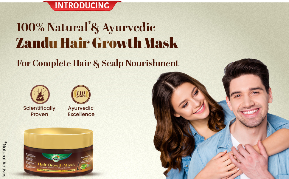 Zandu Hair Growth Mask (200g)|Scientifically Proven to Promote Hair Growth & Reduces Hair Fall|Strengthens Roots|Conditioning & Smoothening|Rosemary Oil, Amla & Bhringraj |100% Ayurvedic, No Chemicals